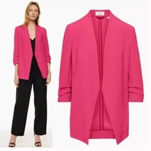 Aritzia Babaton Power Hip Blazer Hot Pink